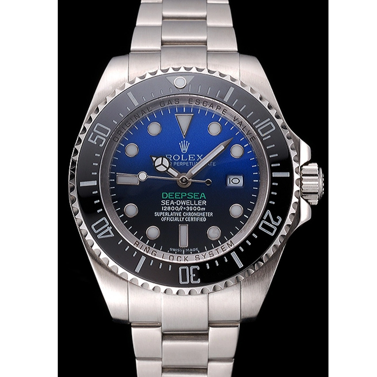 Rolex aaa copy Dweller Black Case Swiss 622847 Cameron Steel Bracelet Dial And James Deepsea Stainless 1029